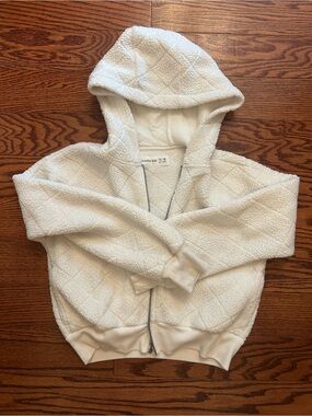abercrombie kids Cream Sherpa Zip Hoodie